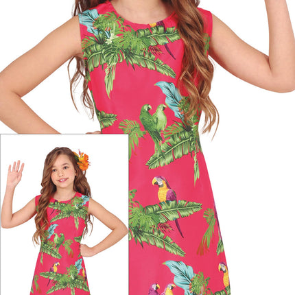 Vestito Hawaii Rosa Tropicale Ragazza