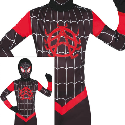 Costume da Spiderman nero rosso bambino