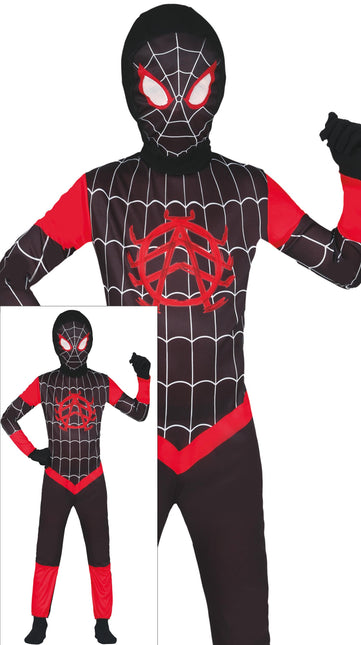 Costume da Spiderman nero rosso bambino