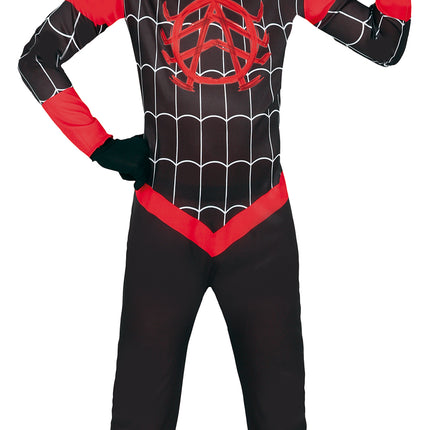 Costume da Spiderman nero rosso bambino