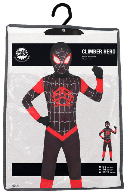 Costume da Spiderman nero rosso bambino