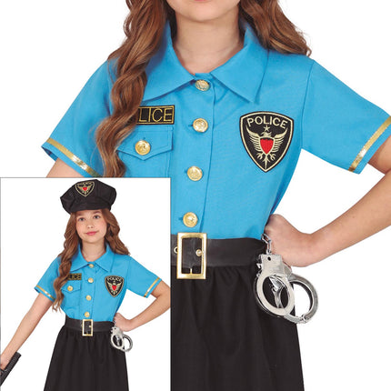 Costume da poliziotta bambina blu