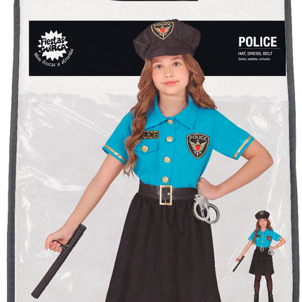 Costume da poliziotta bambina blu