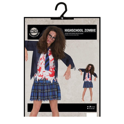 Costume di Halloween da studentessa zombie da donna