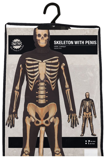 Costume di Halloween da scheletro con pene