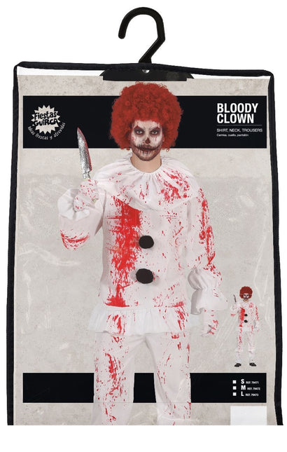 Costume da clown di Halloween da uomo sanguinario