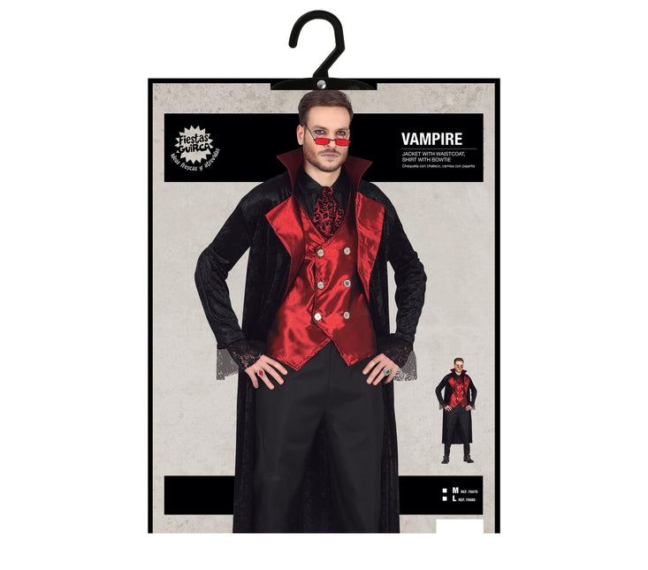 Costume da Vampiro Halloween Uomo Rosso