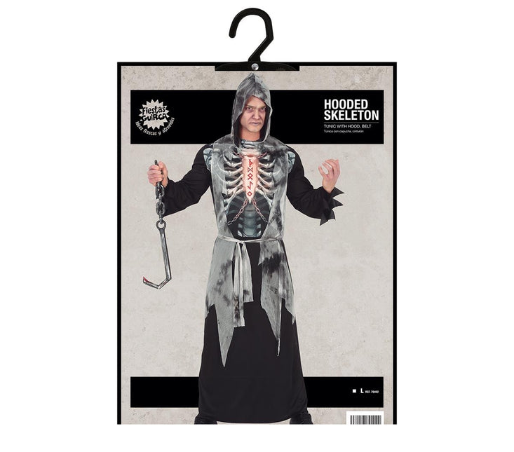 Costume di Halloween da scheletro da uomo L