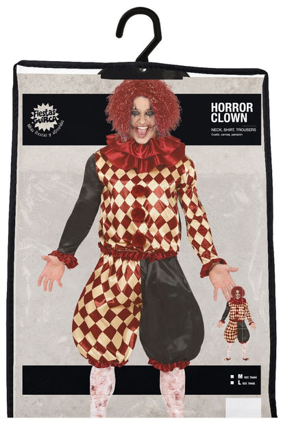 Costume di Halloween da clown dell'orrore da uomo rosso