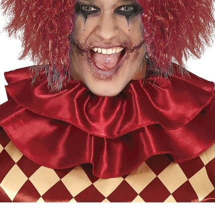 Costume di Halloween da clown dell'orrore da uomo rosso