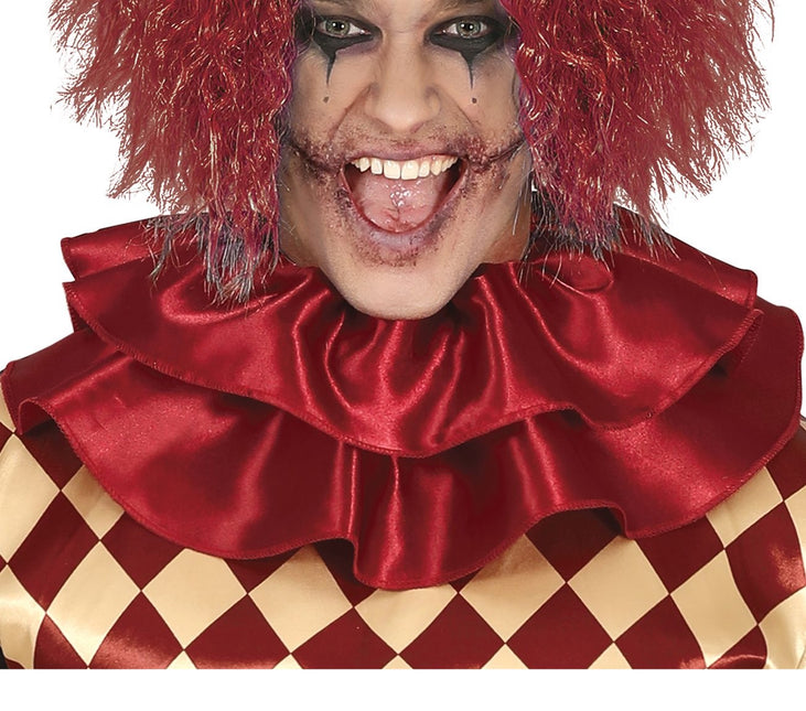 Costume di Halloween da clown dell'orrore da uomo rosso