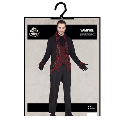 Costume da Vampiro Halloween Uomo Rosso Nero