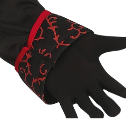 Costume da Vampiro Halloween Uomo Rosso Nero