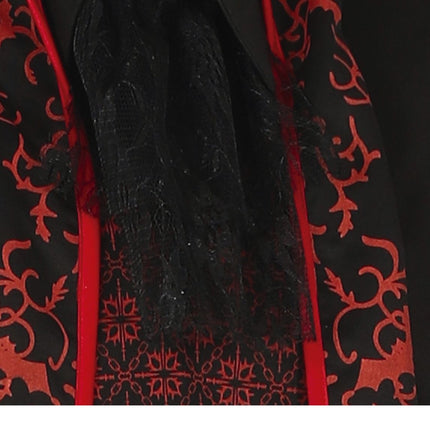 Costume da Vampiro Halloween Uomo Rosso Nero