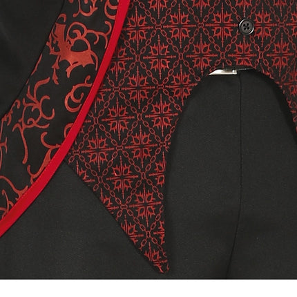 Costume da Vampiro Halloween Uomo Rosso Nero