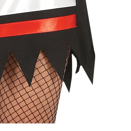 Costume di Halloween da hockey su ghiaccio da donna rosso nero