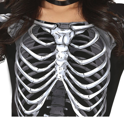 Vestito di Halloween da scheletro da donna nero