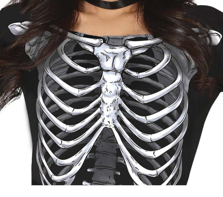 Vestito di Halloween da scheletro da donna nero