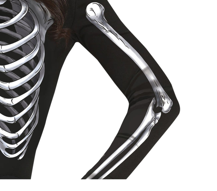 Vestito di Halloween da scheletro da donna nero