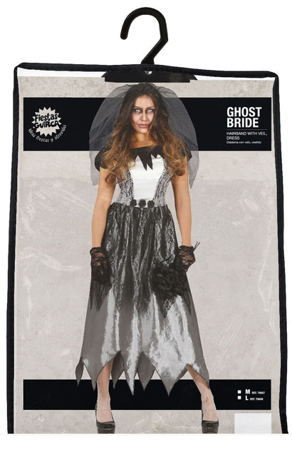 Costume Halloween Sposa Fantasma Donna Nero