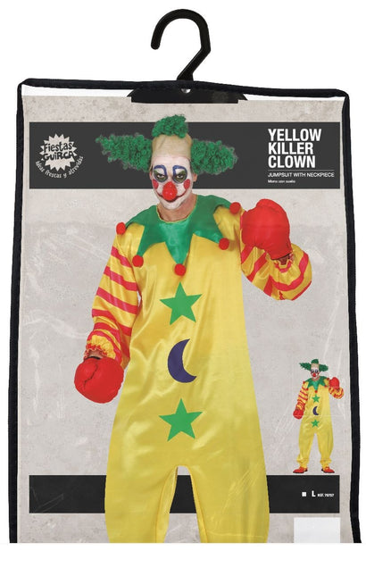 Costume Clown Halloween Uomo Giallo L