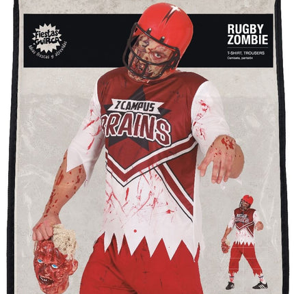 Costume di Halloween da zombie rugbista uomo