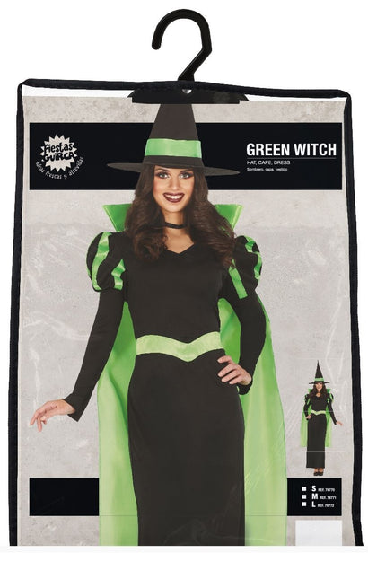 Costume da strega di Halloween da donna verde