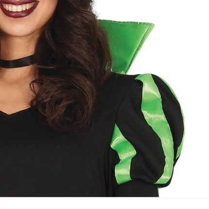 Costume da strega di Halloween da donna verde