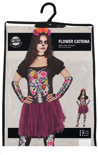 Scheletro Costume Halloween Donna tutù fiori