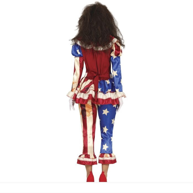 Costume da clown per Halloween da donna Bandiera Amiricana