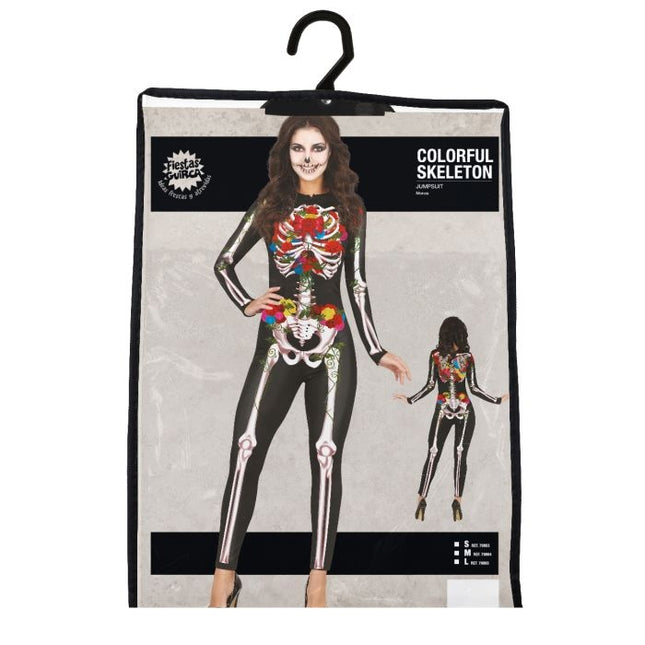 Costume da Scheletro Halloween Donna Fiori