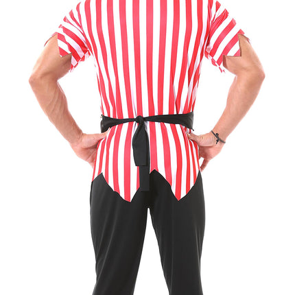 Costume da pirata rosso bianco uomo