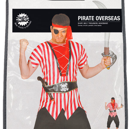 Costume da pirata rosso bianco uomo