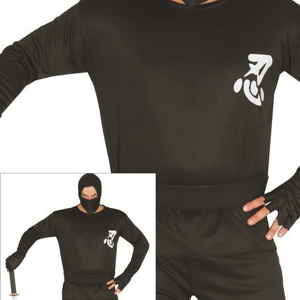 Costume Ninja Uomo Nero L