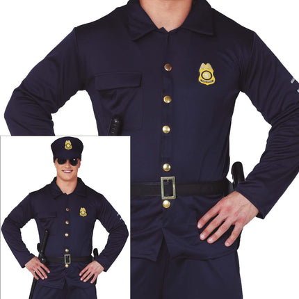 Costume da poliziotto blu scuro da uomo