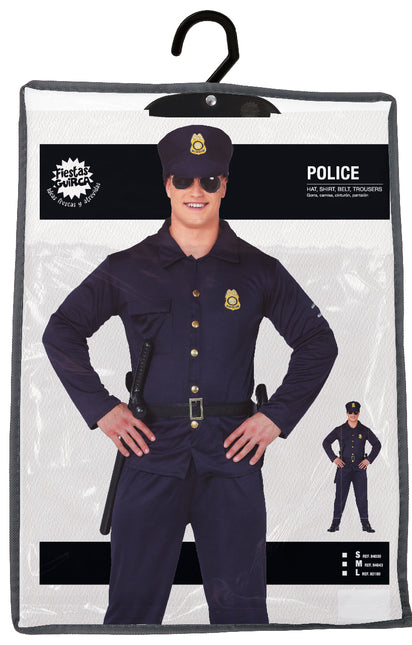 Costume da poliziotto blu scuro da uomo