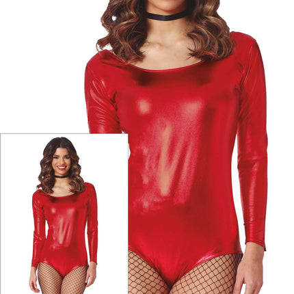 Body Rosso Donna Metallizzato