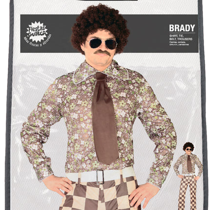 Costume Disco 70S Uomo Marrone