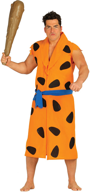 Costume Fred Flintstone nero arancione da uomo