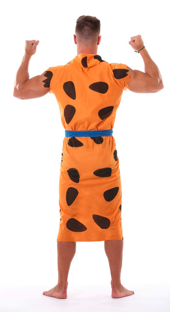 Costume Fred Flintstone nero arancione da uomo