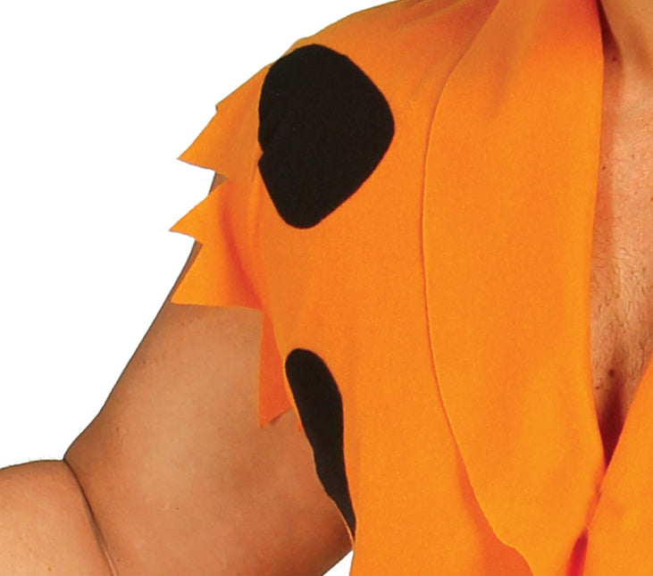 Costume Fred Flintstone nero arancione da uomo