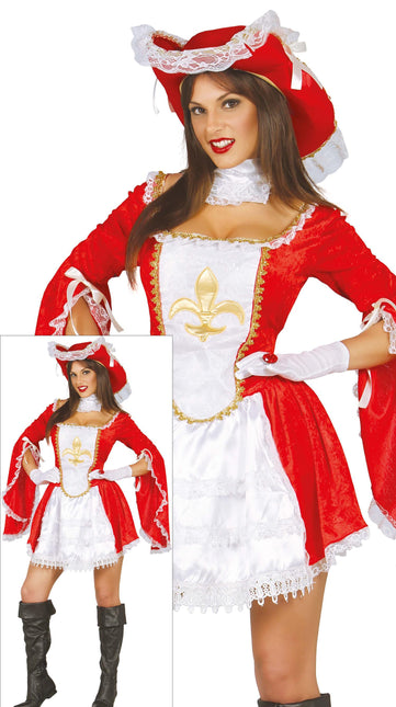 Costume da moschettiere rosso bianco