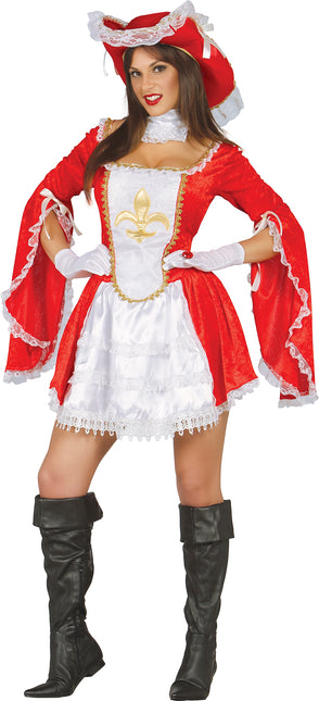 Costume da moschettiere rosso bianco