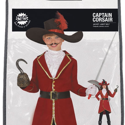 Costume da pirata rosso per bambina