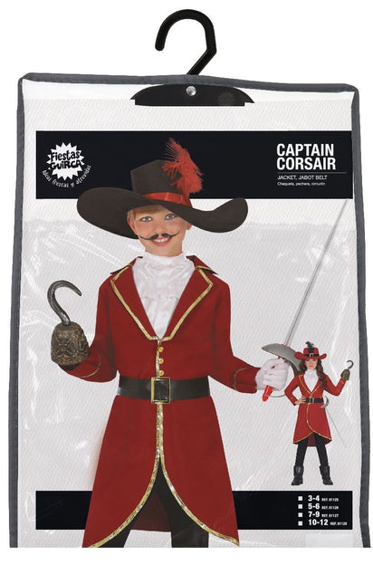 Costume da pirata rosso per bambina