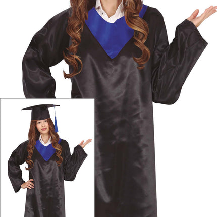 Abito da laurea nero blu donna