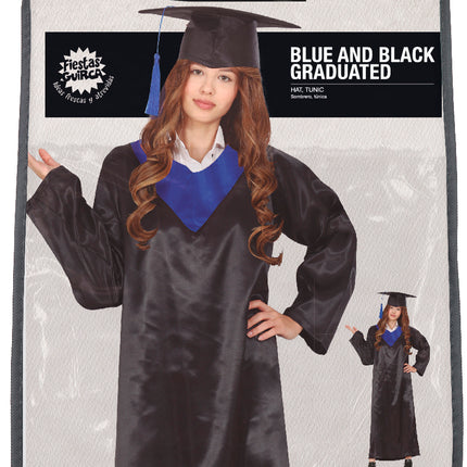 Abito da laurea nero blu donna