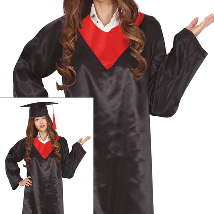 Abito da laurea nero rosso donna