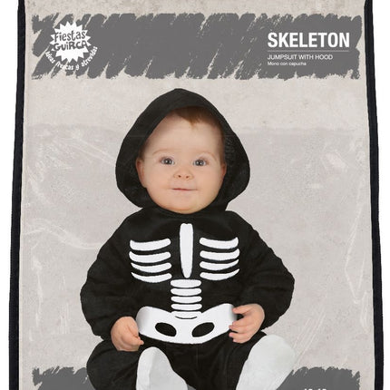 Costume di Halloween da scheletro per bambino in bianco e nero