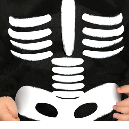 Costume di Halloween da scheletro per bambino in bianco e nero